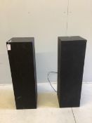 A pair of Artplinths square matt black pedestals, 30cm, height 101cm
