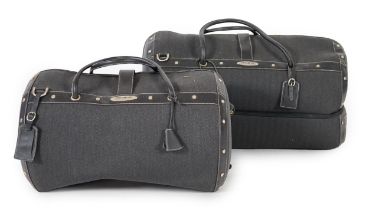 Two Samsonite Black Label charcoal herringbone holdalls, 62cm x 34cm x 40cm and 48cm x 28cm x 34cm