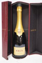 A bottle of Krug Grande Cuvee champagne