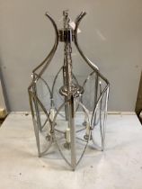 A Charles Edwards hexagonal Lighthouse hall lantern, width 53cm, height 90cm