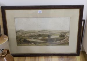A collection of watercolours and prints including landscapes and garden scenes, one signed H. H.