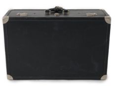 A Nina Cerruti black leather suitcase Length 64.5cm, depth 22cm, width 42cm