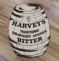 A Harveys Traditional Draught Sussex Bitter enamel advertising sign, 62cm high