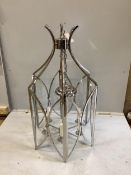 A Charles Edwards hexagonal Lighthouse hall lantern, width 53cm, height 90cm