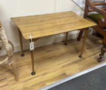 In the manner of Morris, Glasgow, a mid century walnut low table, width 75cm, depth 45cm, height