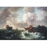 After Jacob van Ruisdael (Dutch, 1629-1682) 'Une tempete sur le bord des Digues de la Hollande’oil
