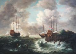 After Jacob van Ruisdael (Dutch, 1629-1682) 'Une tempete sur le bord des Digues de la Hollande’oil