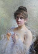 Luigi Napoleone Grady (Italian, 1860-1949) Beauty wearing a diaphanous gownoil on canvassigned and
