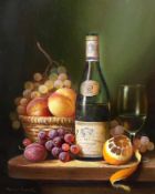 § § Raymond Campbell (English, b.1956) 'Louis Jabot 1994 Chardonnay'oil on panelsigned50 x 40cm***