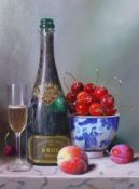 Raymond Campbell (English, b.1956) '1985 Vintage Krug Champagne'oil on panelsigned40 x 30cm***