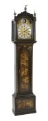 James Robinson of Well Close Square, a George III black japanned eight day longcase clock, the