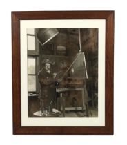 Churchill, Winston S. (1874-1965) - Sir Winston Churchill at his easel in his studio at Chartwell, a