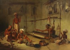 Arthur William Devis (British, 1762-1822) ’The Weavers’oil on canvas44 x 59.5cm Painted in Bengal in
