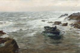 Charles Napier Hemy (British, 1841-1917) 'St Anthony Point, Falmouth'oil on boardsigned and dated