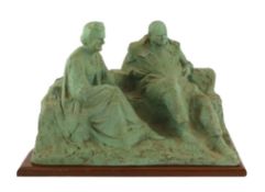 Oscar Nemon (1906-1985) - A maquette for - “Married Love’’, depicting Sir Winston Churchill and