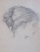 * * Sir Edward Coley Burne-Jones, Bt; A.R.A; R.W.S. (British, 1883-1898) Head of a girl, possibly