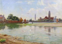 Williams Logsdail (English, 1859-1944) 'San Michiele, Venice'oil on mill boardsigned and dated