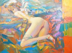 *§ *§ Nicola Simbari (Italian, 1927-2012) 'Pagazza Che Dorme'oil on canvassigned96 x 129cm***
