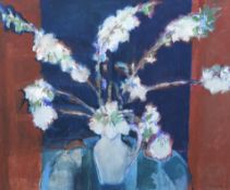 § § Margaret Traherne (English, 1919-2006) 'Cherry Blossom'oil on canvassigned63 x 75cm