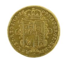 British gold coins, William and Mary two guineas, 1694/3, edge nicks and wear, scratched initials