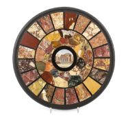 Orlandi Aristide, Via Sistina, a 19th century Italian micro-mosaic and specimen marble circular