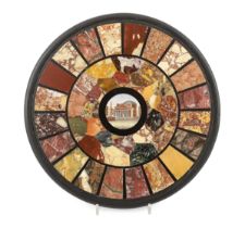 Orlandi Aristide, Via Sistina, a 19th century Italian micro-mosaic and specimen marble circular