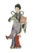 A Chinese enamelled porcelain figure of a lady, Republic period, the standing figure of a lady