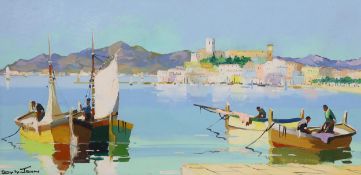 § § Cecil Rochfort D'Oyly-John (English, 1906-1993) Fishing boats along the Mediterranean coastoil