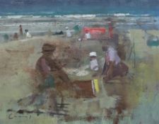 § § Fred Cuming (English, 1930-2022) 'Cap Feret'oil on boardsigned, Jonleigh Gallery label verso19.5