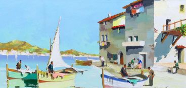 § § Cecil Rochfort D'Oyly-John (British, 1906-1993) 'Cassis, near St Tropez, French Riviera'oil on