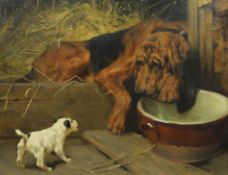 Arthur Wardle (British, 1864-1947) 'Cheek’oil on canvassigned40 x 50cm***CONDITION REPORT***Oil on