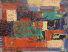 Ala Siraih (Iraqi, b.1965), oil on card, Abstract interior, signed and dated '06, 26 x 33.5cm,