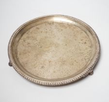 A George IV Scottish engraved silver circular salver, Mitchell & Sons, Glasgow, 1821, (centre