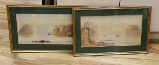 Edwin Earp (1851-1945), pair of watercolours, Italian river landscapes with villas, each signed,