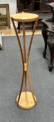 A Contemporary cherry wood plant stand, height 100cm