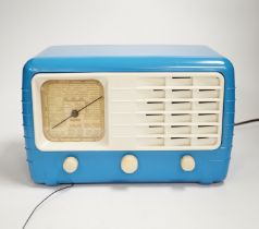 Ultra T401 vintage Bakelite radio in blue
