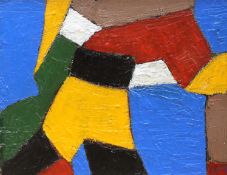 After Serge Poliakoff (Russian/French, 1900-1969), impasto oil on board, Geometric shapes, 42 x