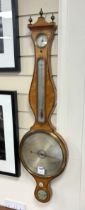 A George III banded satinwood wheel barometer marked James Gatty, Holborn, London, height 102cm