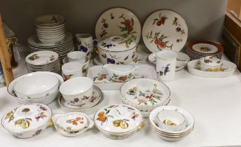 A large quantity of Worcester Evesham dinnerware, including; plates, bowls, serving dishes, jugs,