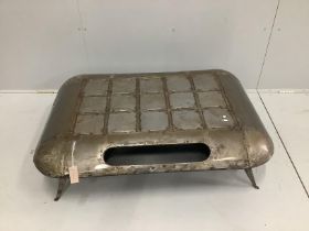 An industrial style rectangular metal coffee table, width 112cm, depth 76cm, height 28cm