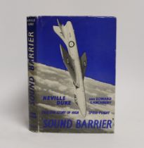 ° ° Sound Barrier, hardback book, signed by test pilot Neville Duke and author Edward Lanchberry,