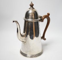 An Elizabeth II Queen Ann style silver coffee pot, John Henry Odell, London, 1969, gross weight