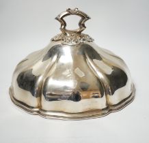 A Victorian silver circular entree dish cover, by R & S Garrard & Co, London, 1852, base diameter