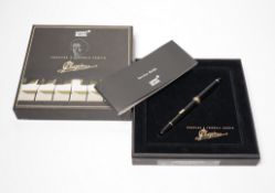 A cased Montblanc fountain Pen with 14k gold nib, with booklet