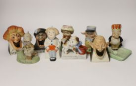 Nine German Schafer and Vater bisque porcelain figures including ‘Snoo Kums’ and ‘Get Your Hair
