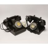 Two Bakelite vintage telephones 332L and 232L