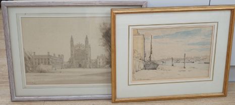 Ernest Alfred Sallis Benney, ARCA, (1894-1966), watercolour, Kings College, Cambridge, signed, 34