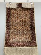 A North West Persian part silk mat, 94 x 62cm