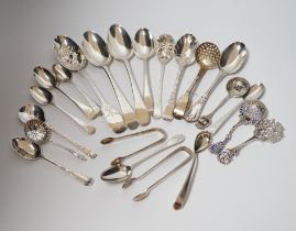 A quantity of assorted 19th century and later silver flatware, various dates and makers including