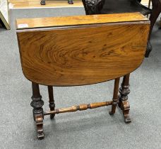 A Victorian walnut Sutherland table, width 63cm, height 63cm